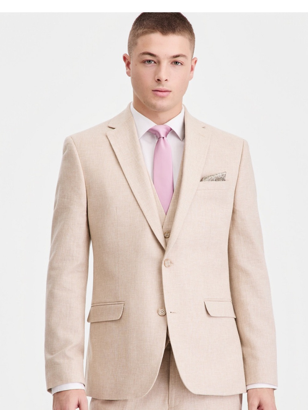 Bar III Men’s Slim-Fit Linen-Blend Suit Separates Jacket in Light Tan 42S